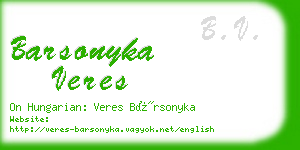 barsonyka veres business card
